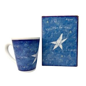 Mary Kay Blue Star Coffee Mug Inspirational Reach for the Stars With Box